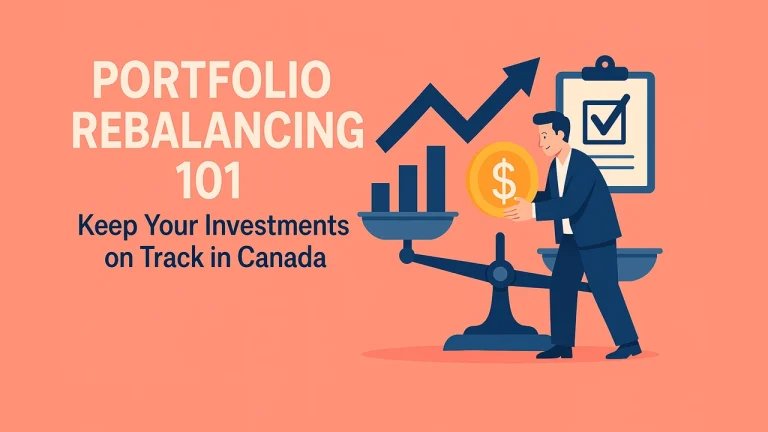 Illustration of portfolio rebalancing 101 showing Canadian investment assets and charts