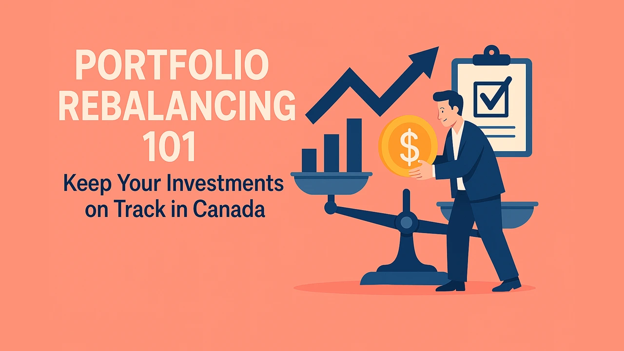 Illustration of portfolio rebalancing 101 showing Canadian investment assets and charts