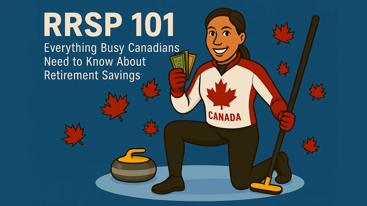 Feature image for RRSP 101 article, showing Canadian woman playing curling